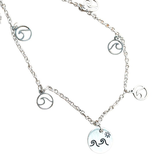 Beach Jewelry - Anklets- Disc Anklet-  Hand Stamped Jewelry  - Stainless Anklet - Picture 1 of 10